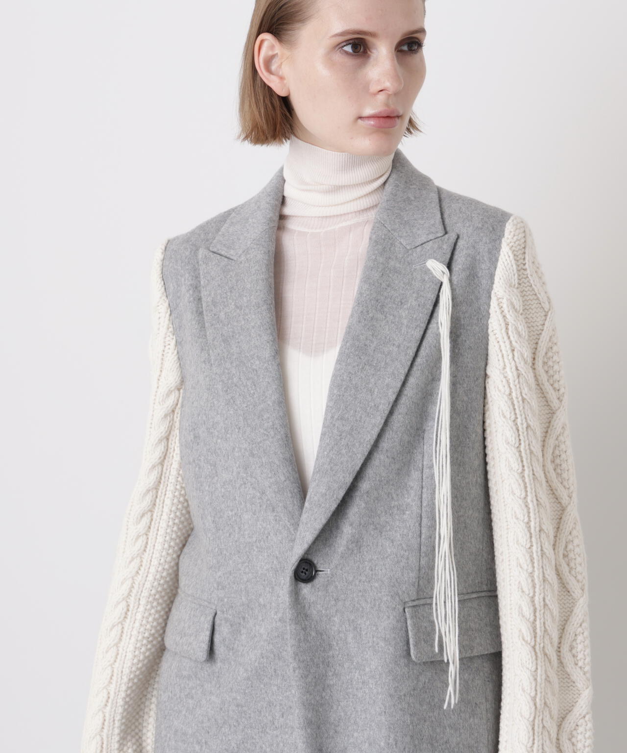 Cable Knit Sleeve Jacket