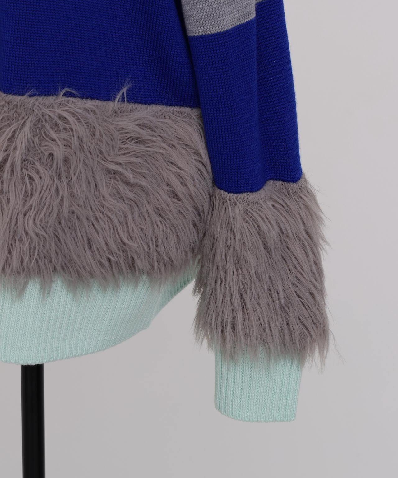 Fluffy Yarn Combi Cardigan