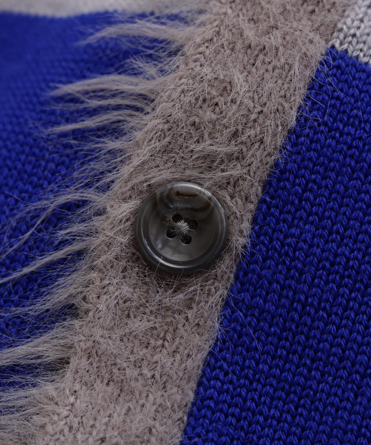 Fluffy Yarn Combi Cardigan