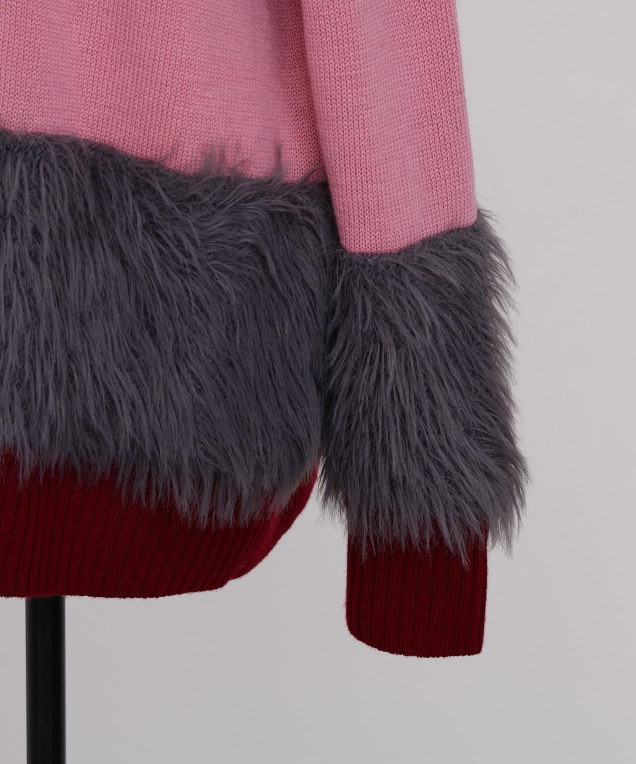 Fluffy Yarn Combi Pullover