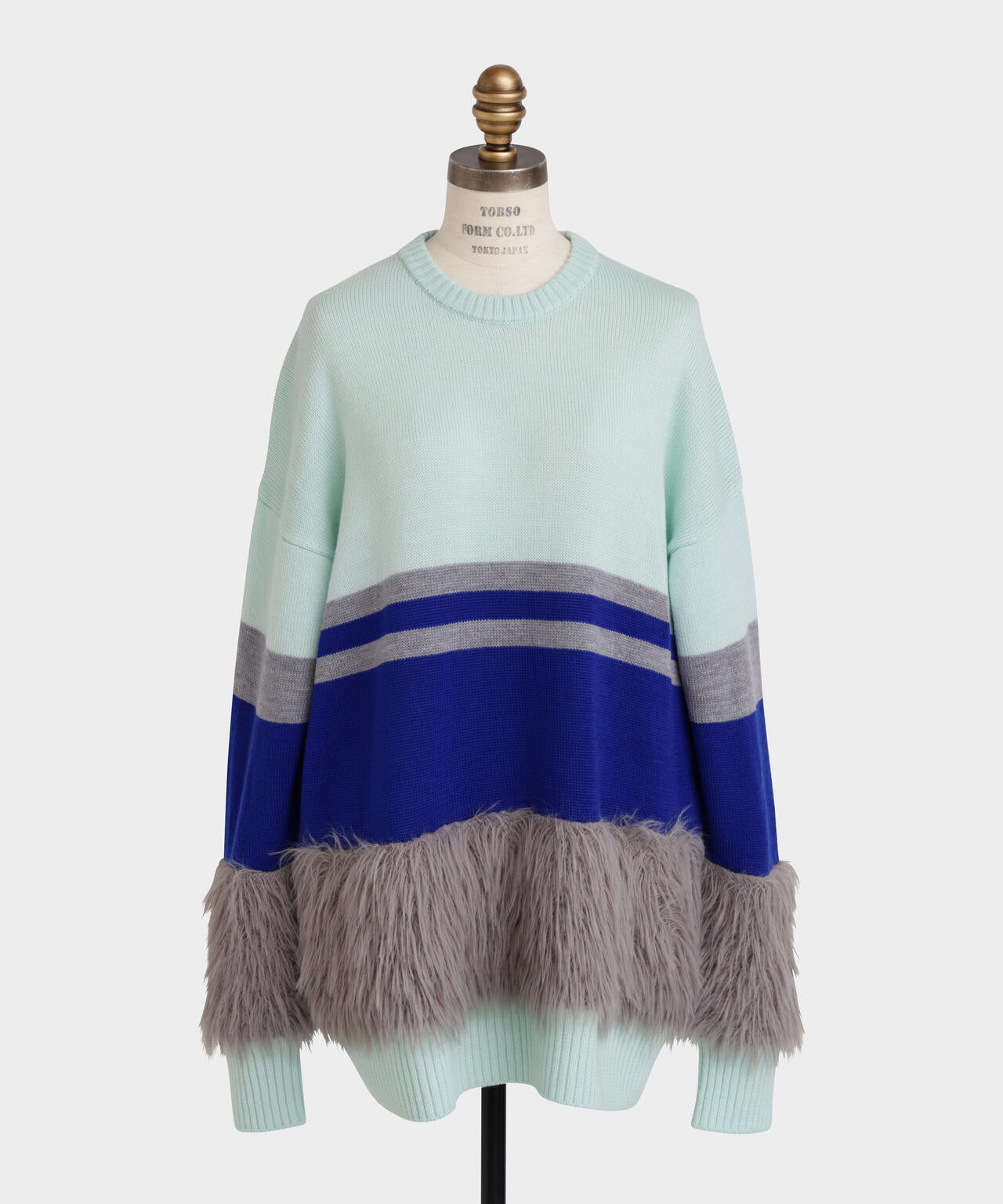 Fluffy Yarn Combi Pullover