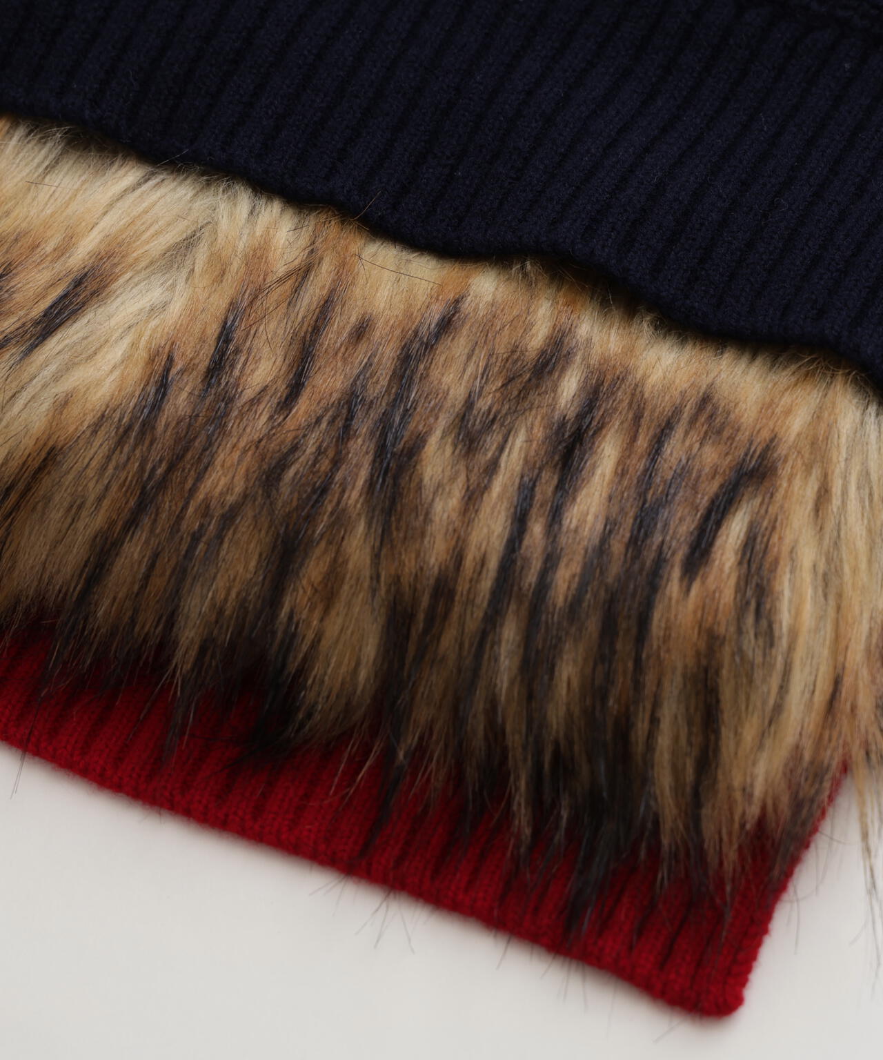 Fur Trim Combi Pullover