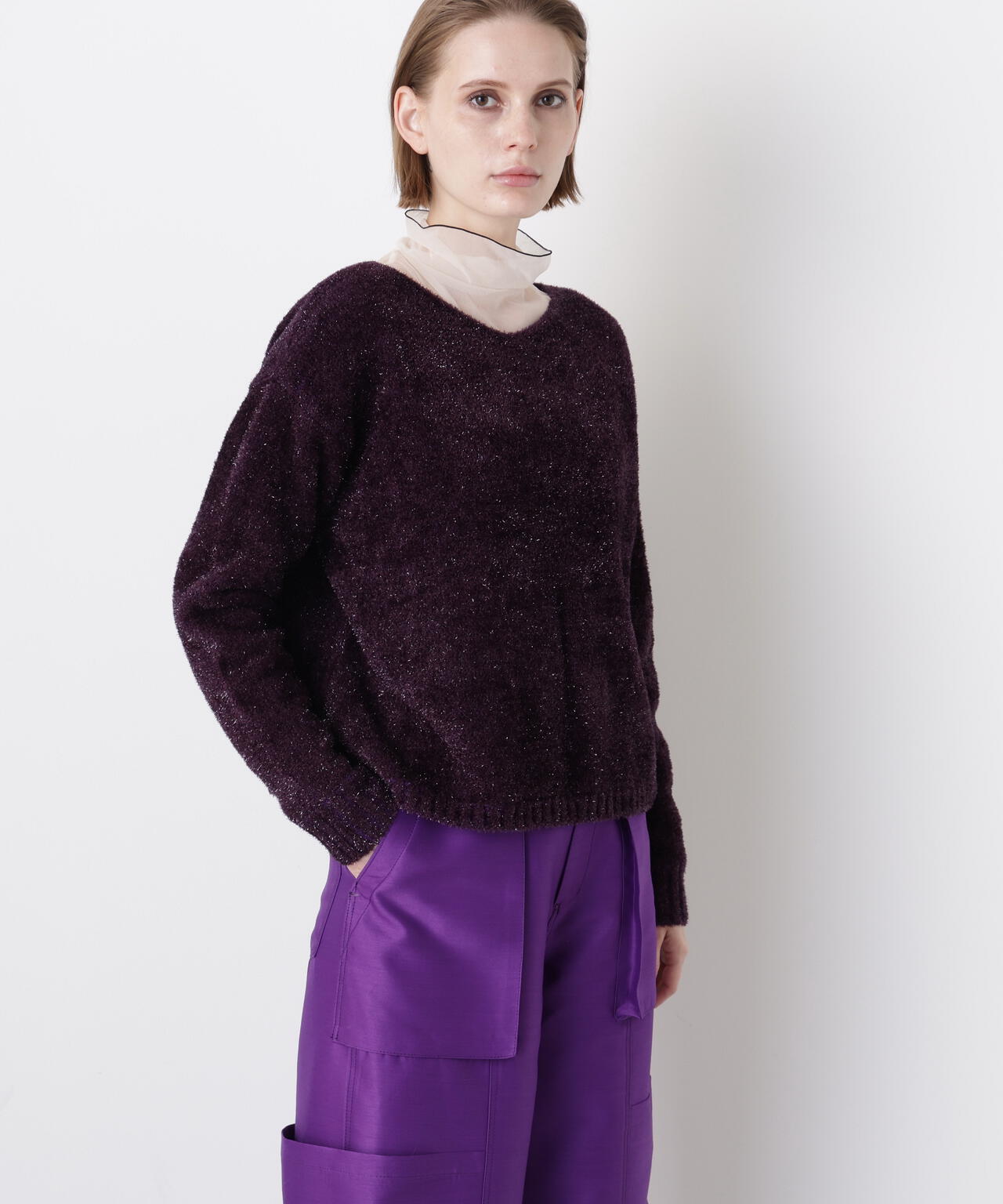 Glitter Yarn Pullover