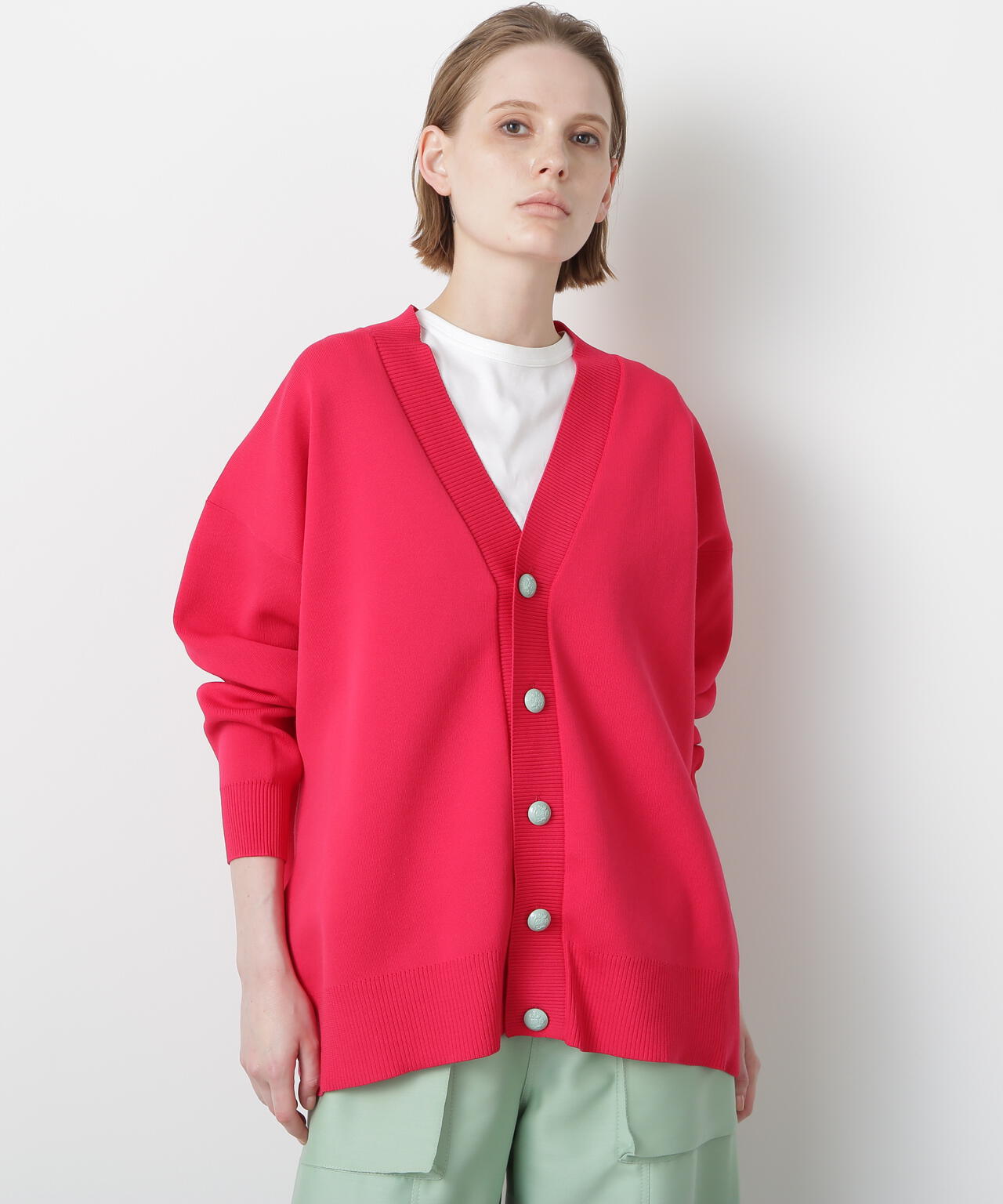 Painted Metal Button Cardigan