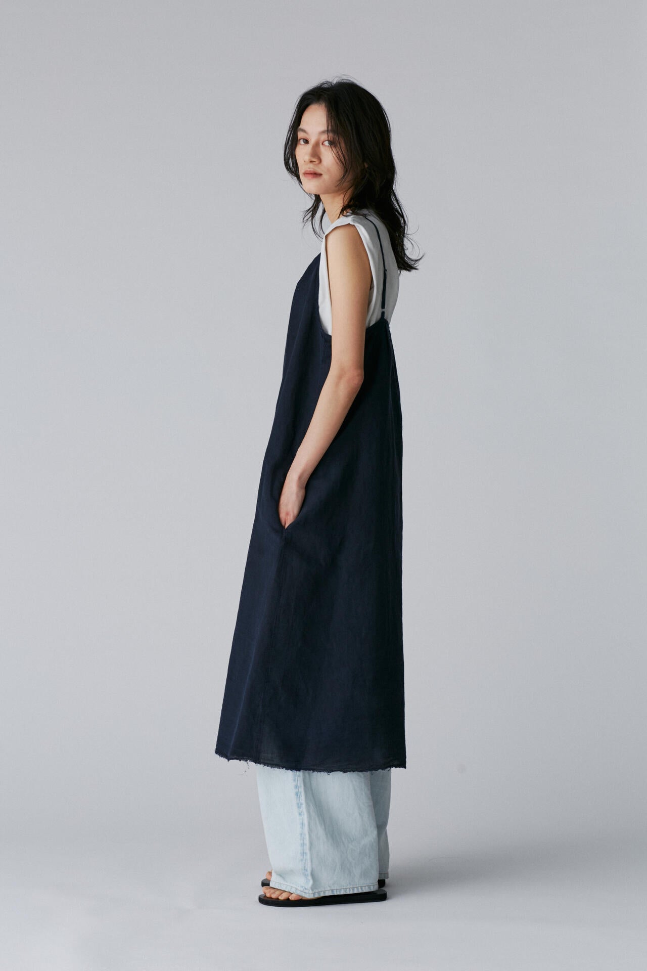 ［別注］quitan / LINEN KHADI SLIP DRESS