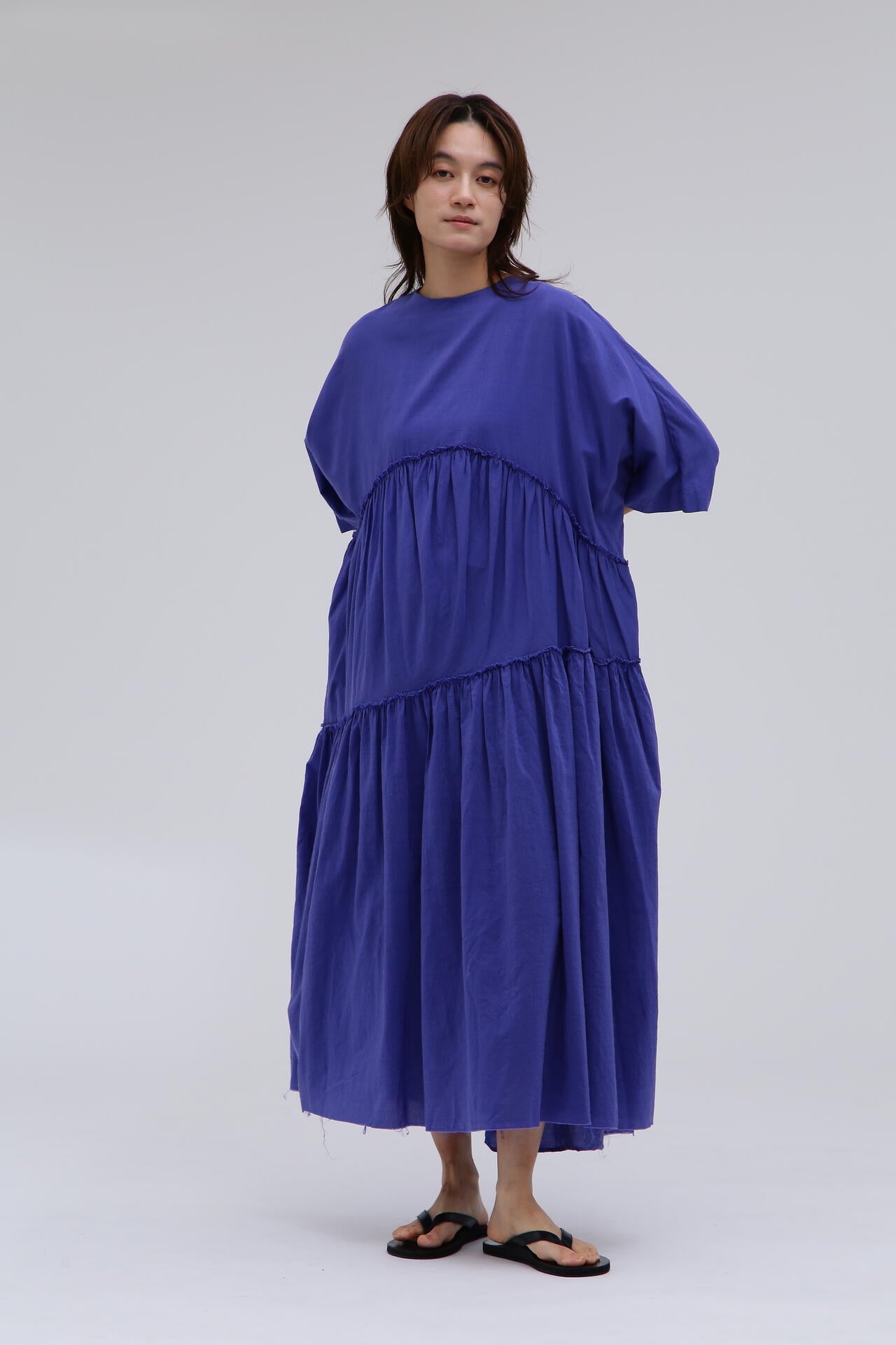 quitan / KHADI COTTON SILK SQUEESED TIRED DRESS | THE LIBRARY（ザ