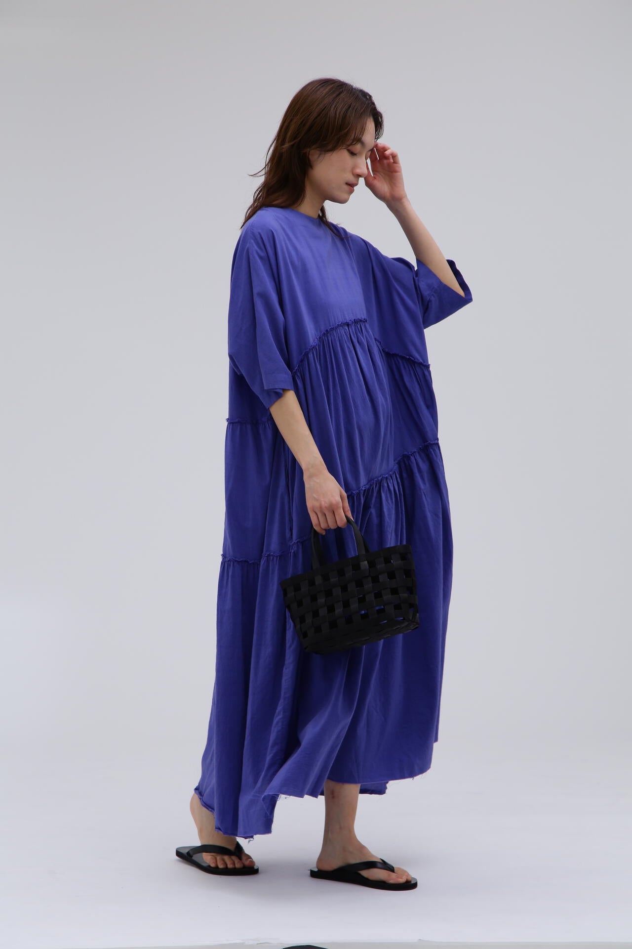 quitan / KHADI COTTON SILK SQUEESED TIRED DRESS | THE LIBRARY（ザ