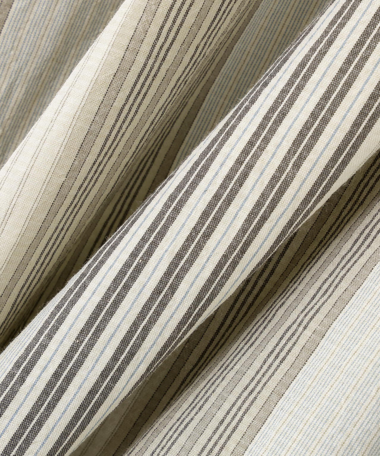 quitan / COTTON SILK 'STRIKE-OFF' STRIPE SMALL COLLAR PULLOVER SHIRT