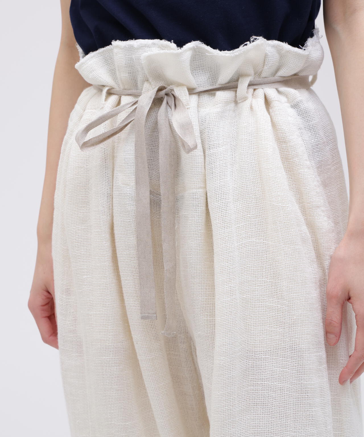 quitan / ORGANIC 56 LINEN SLUB LINEN BASKET FRENCH HOSPTAL PANTS