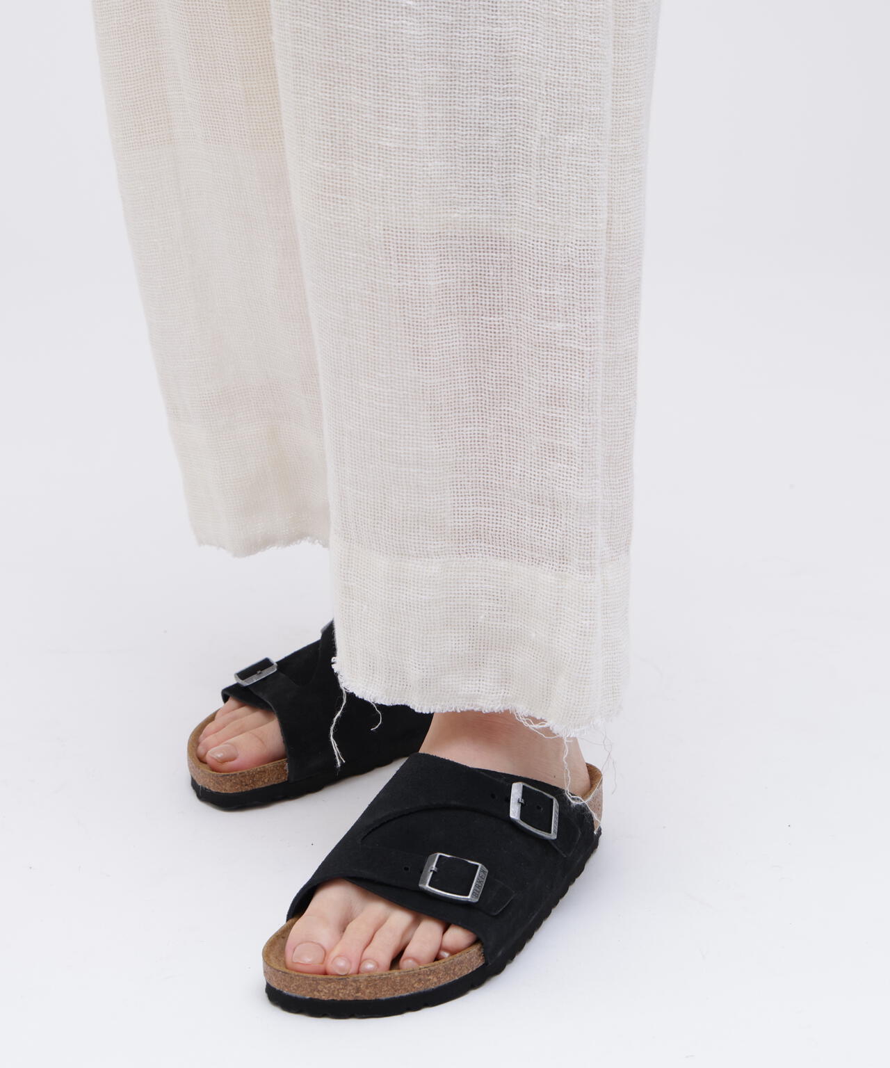 quitan / ORGANIC 56 LINEN SLUB LINEN BASKET FRENCH HOSPTAL PANTS