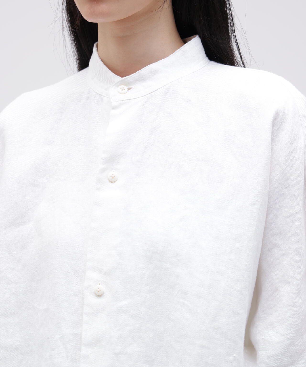 quitan / HEMP TWILL REGULAR COLLAR 3/4 SHIRT