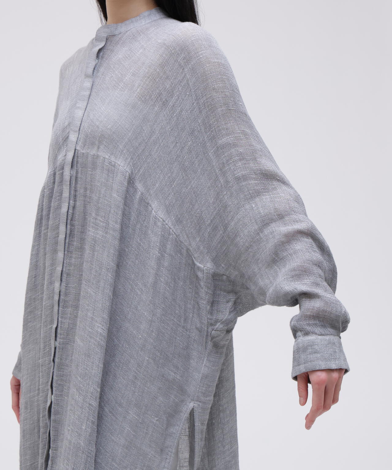 quitan / ORGANIC 56 LINEN SLUB LINEN BASKET AO DAÏ B/C LONG SHIRT