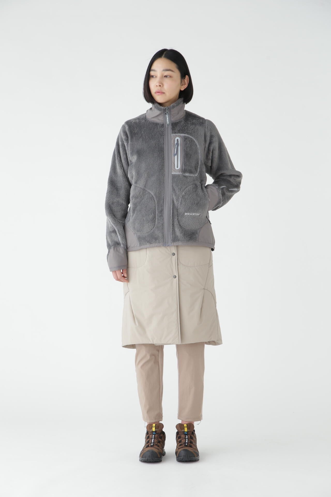 high loft fleece jacket | and wander（アンドワンダー） ｜【公式