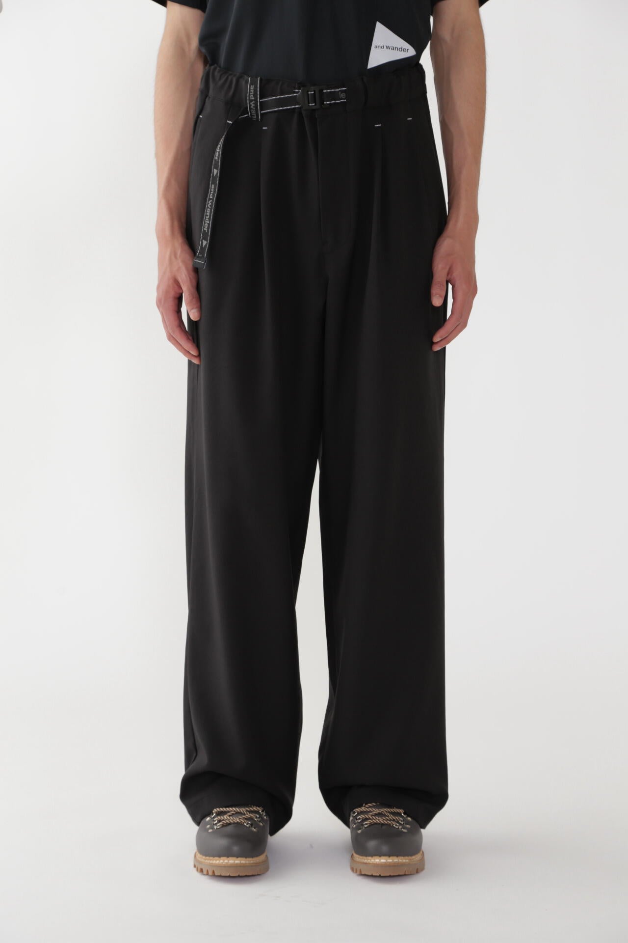 PE melange twill pants | and wander（アンドワンダー） ｜【公式