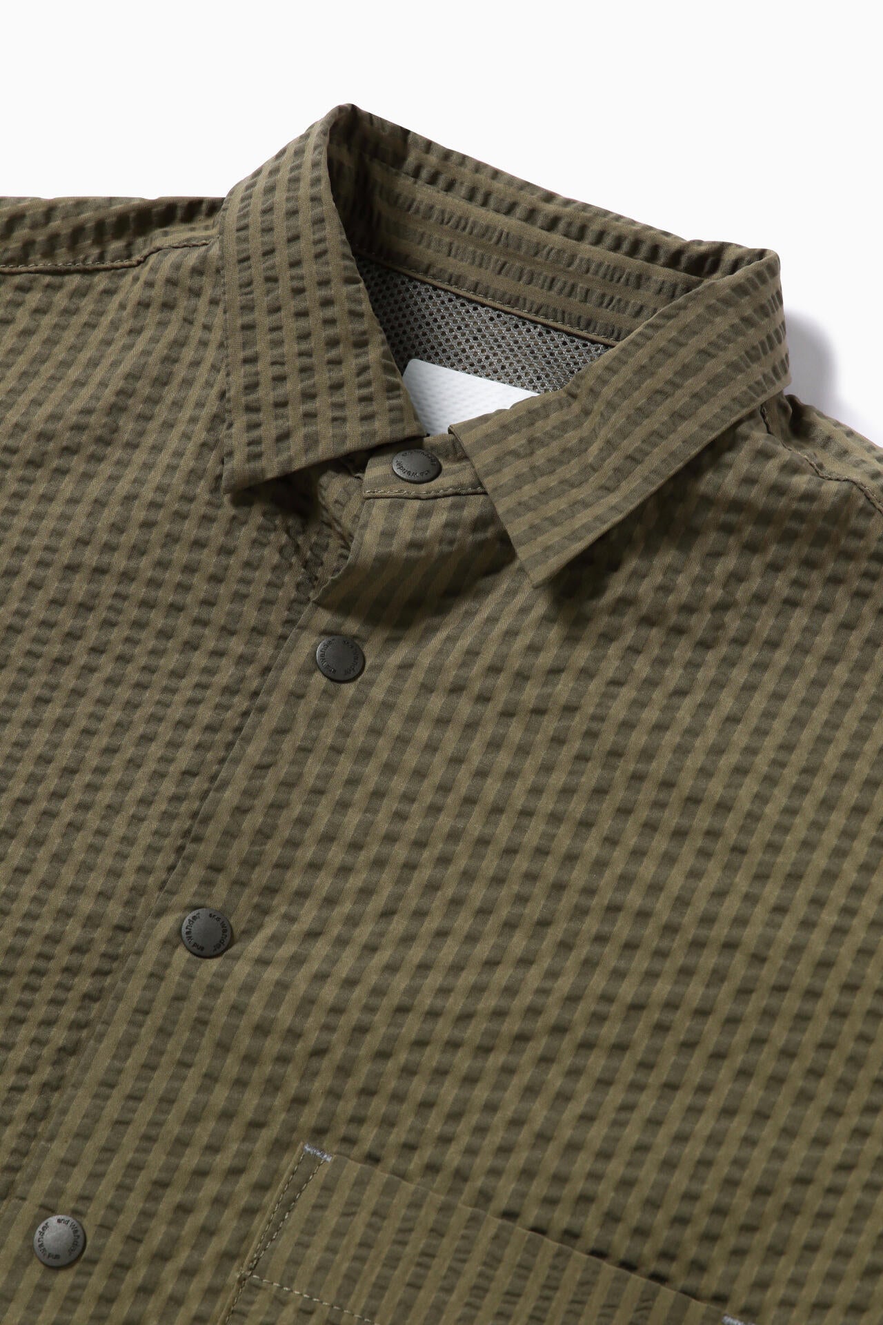 dry soft seersucker SS shirt | and wander（アンドワンダー