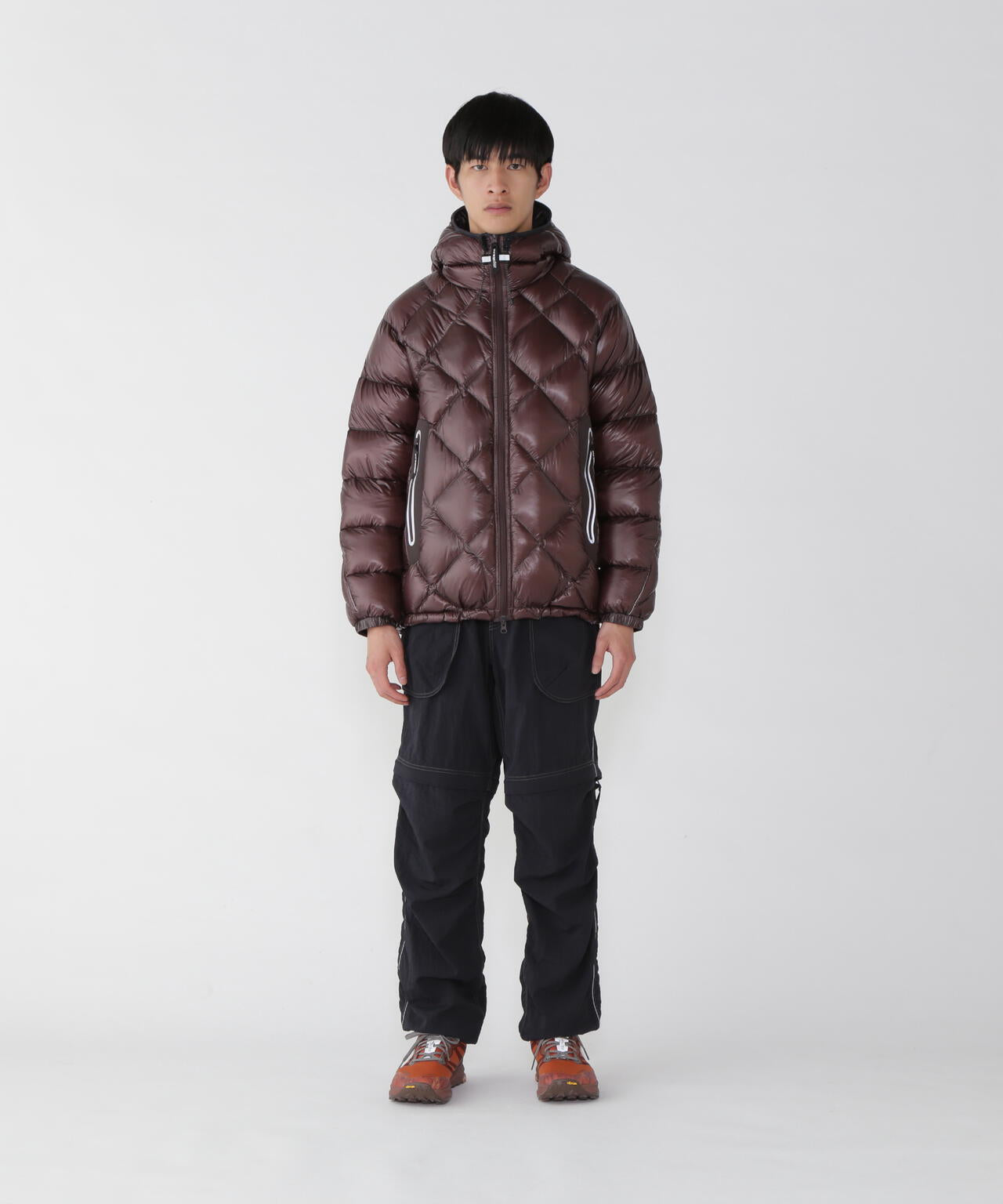 diamond stitch down hoodie 2 | and wander（アンドワンダー