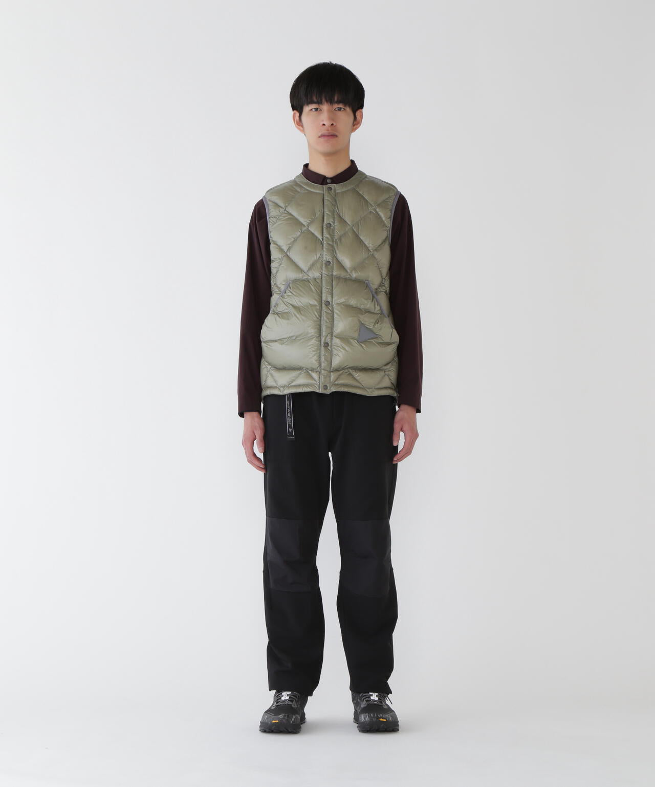 diamond stitch down vest 2 | and wander（アンドワンダー） ｜【公式