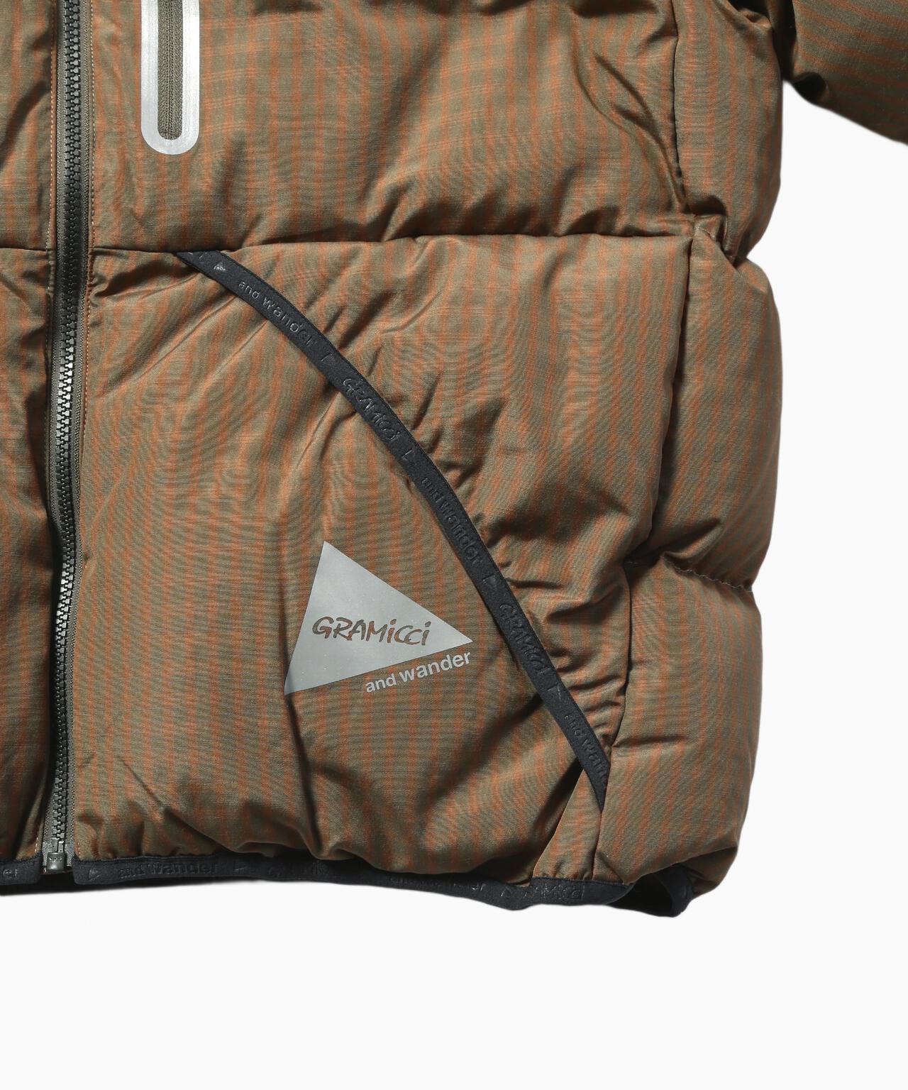 GRAMICCI × and wander wool check down jacket