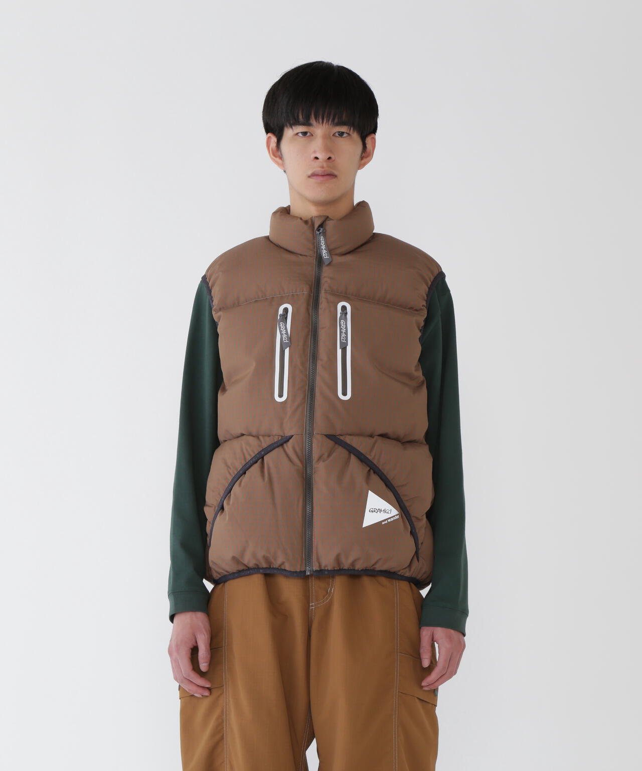 GRAMICCI × and wander wool check down vest | and wander（アンド
