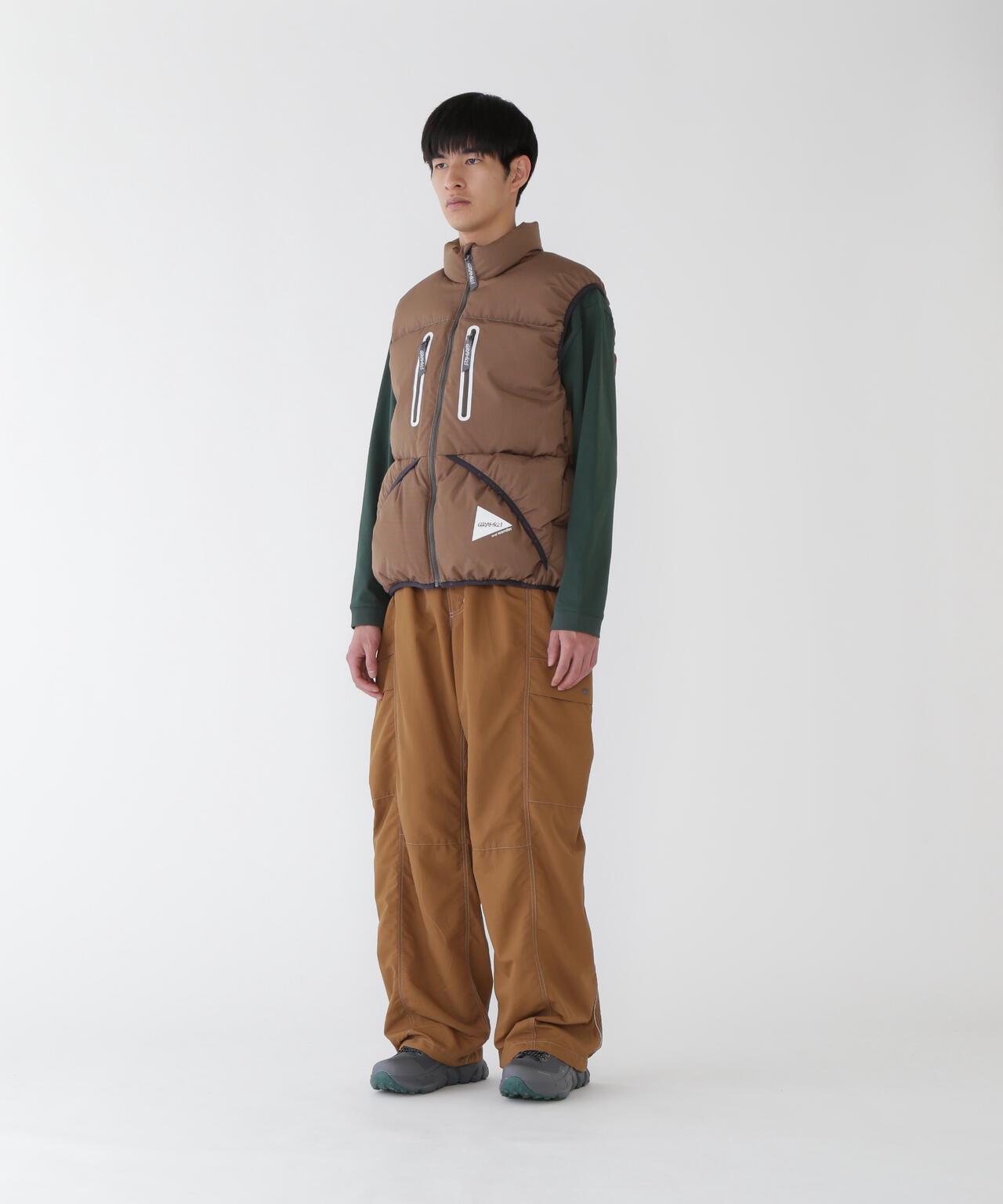 GRAMICCI × and wander wool check down vest | and wander（アンド