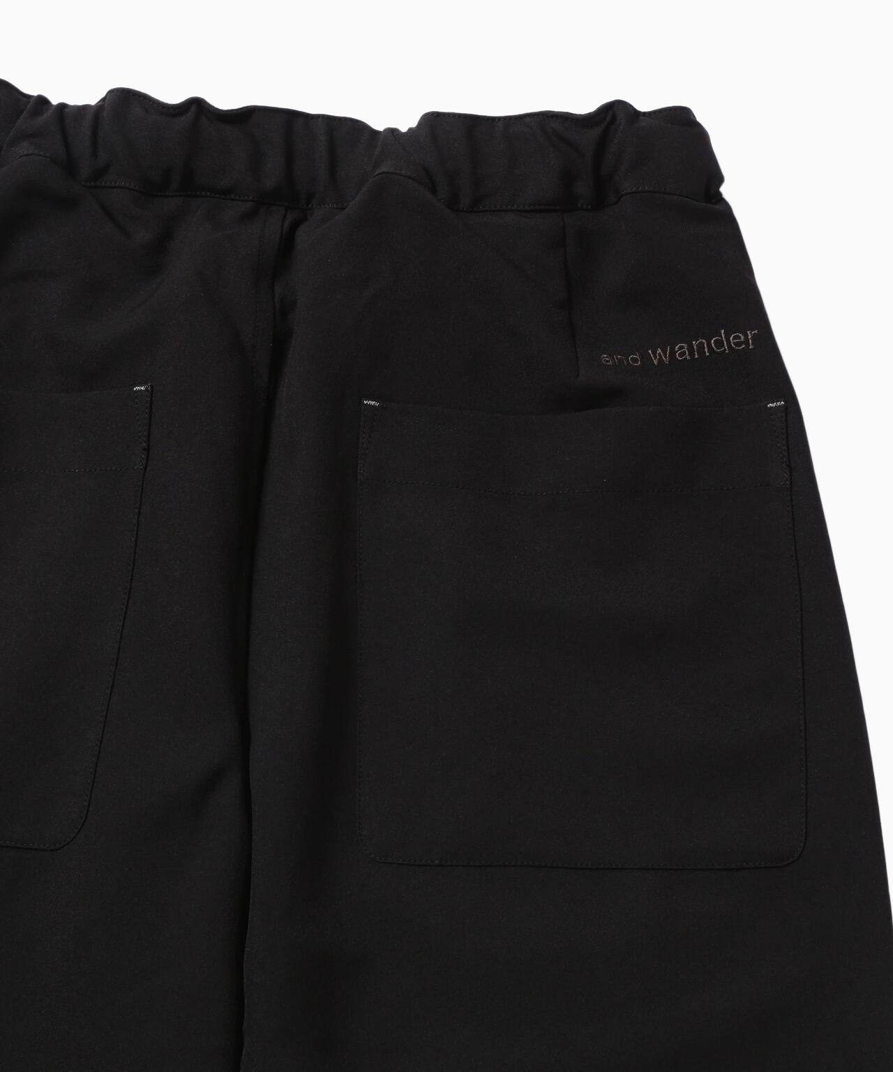PE melange twill wide pants | and wander（アンドワンダー