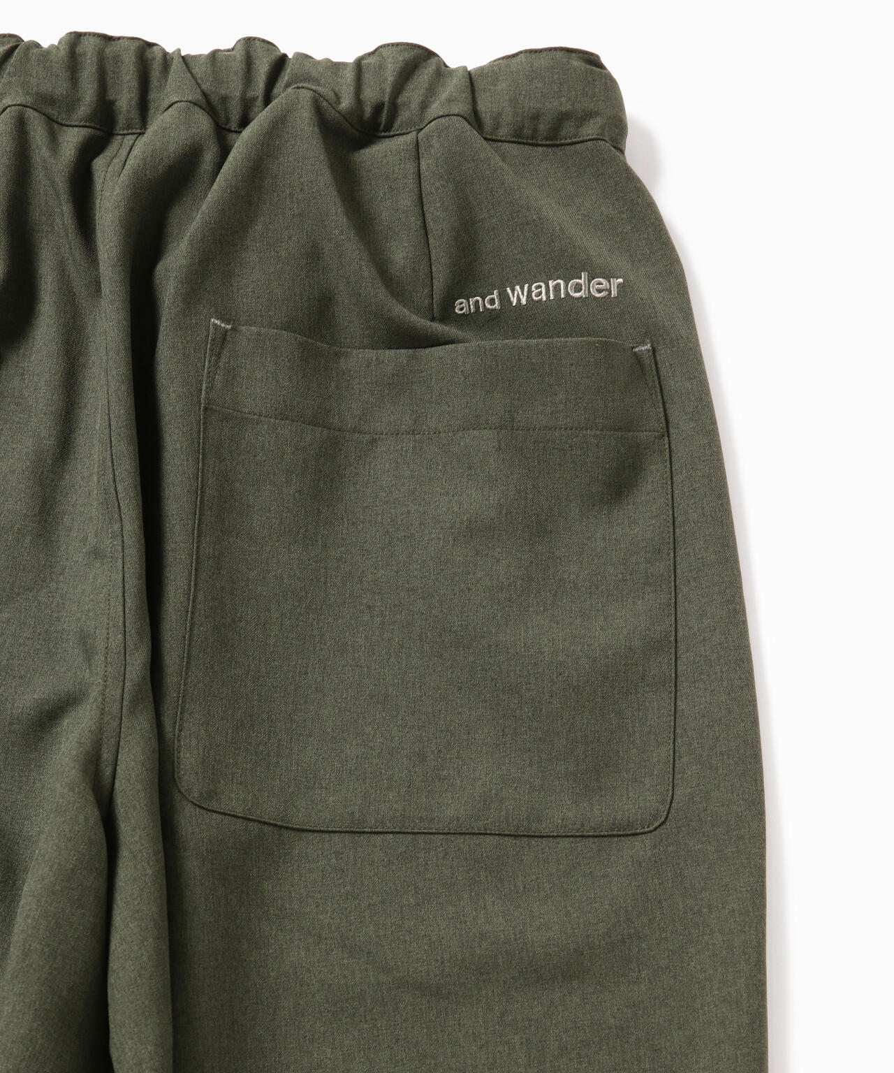 PE melange twill wide pants | and wander（アンドワンダー