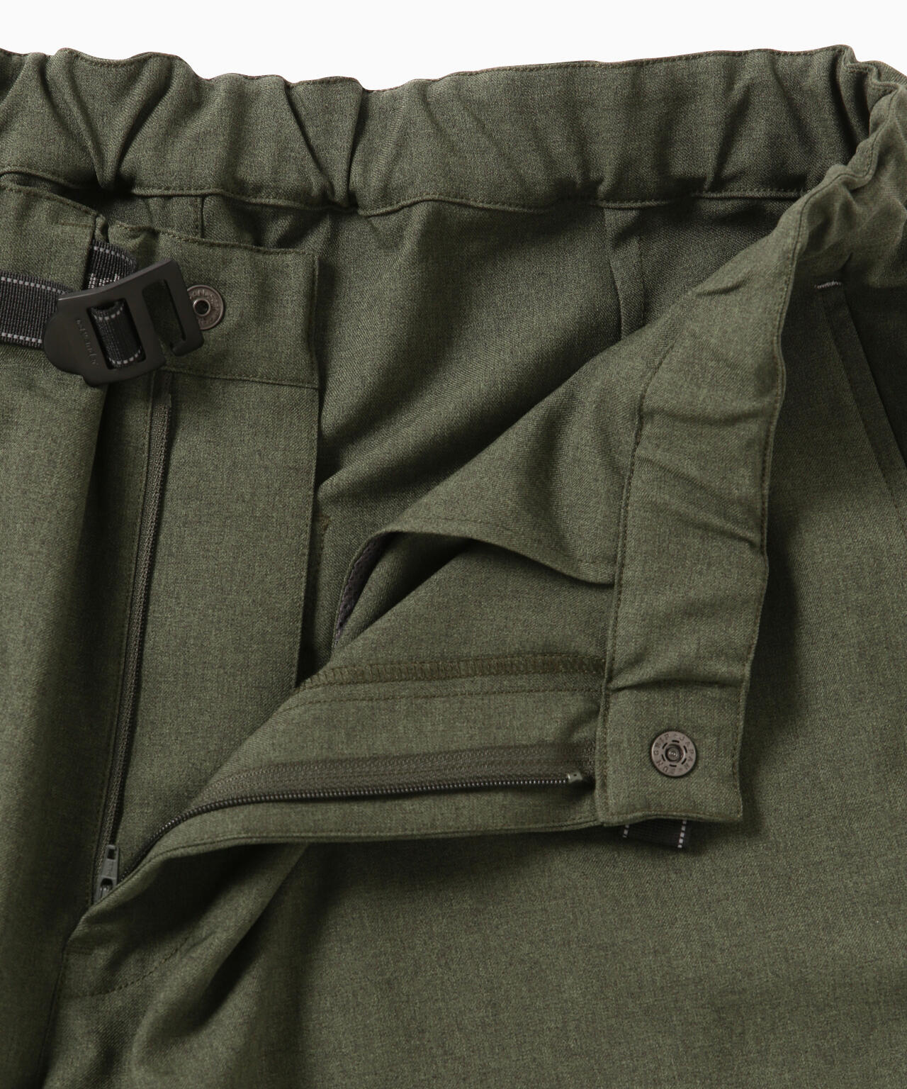 PE melange twill wide pants | and wander（アンドワンダー
