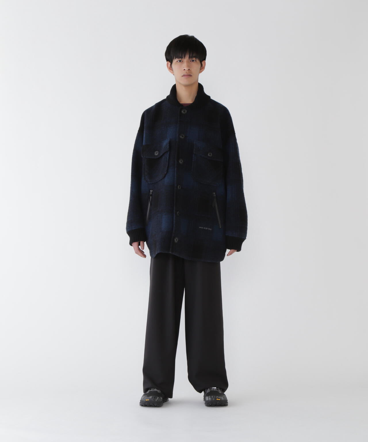 wool shaggy jacket long | and wander（アンドワンダー） ｜【公式