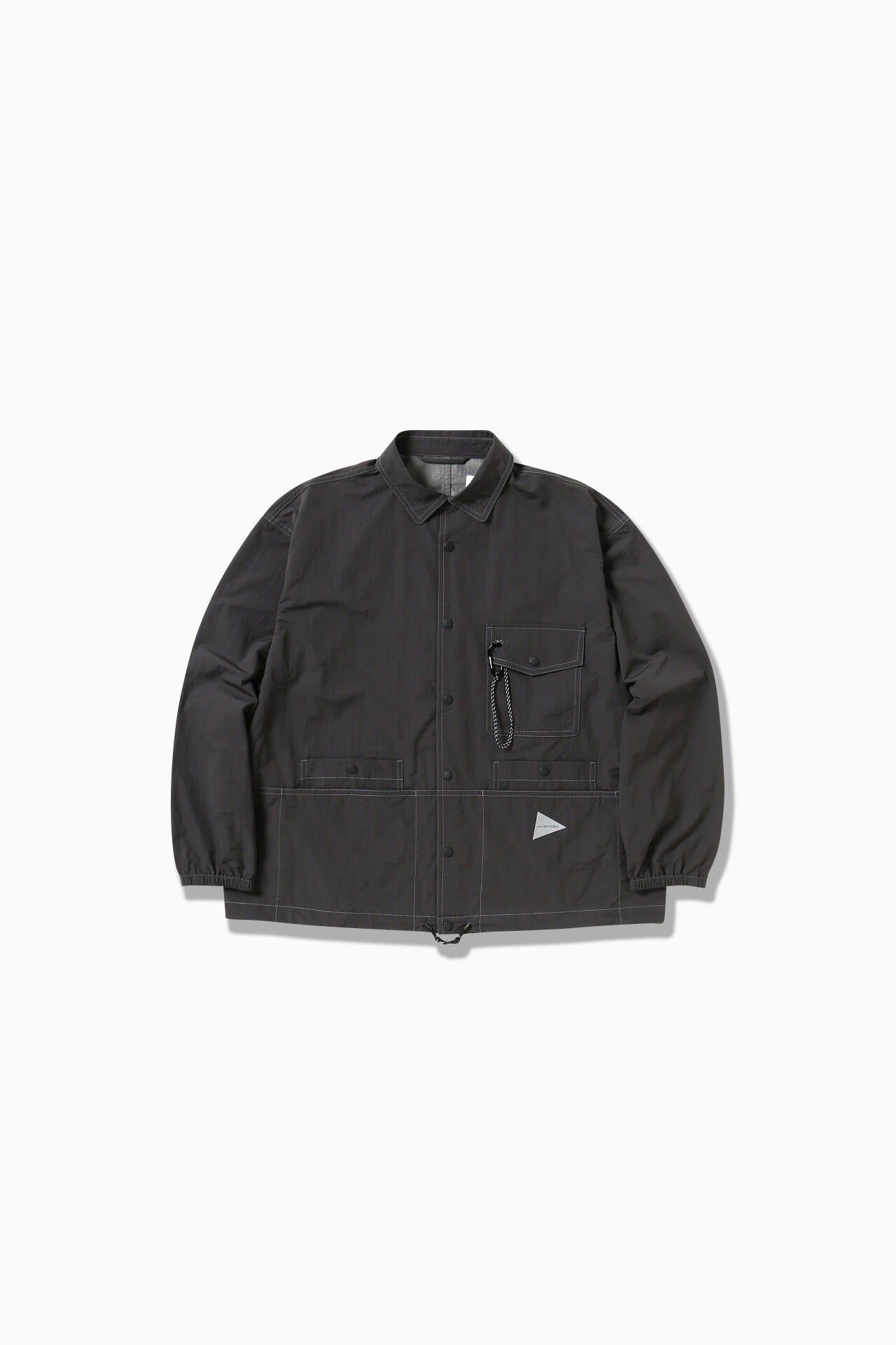 crinkled nylon shirts jacket | and wander（アンドワンダー