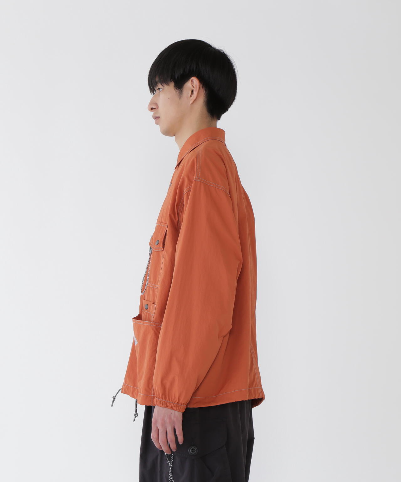 crinkled nylon shirts jacket | and wander（アンドワンダー