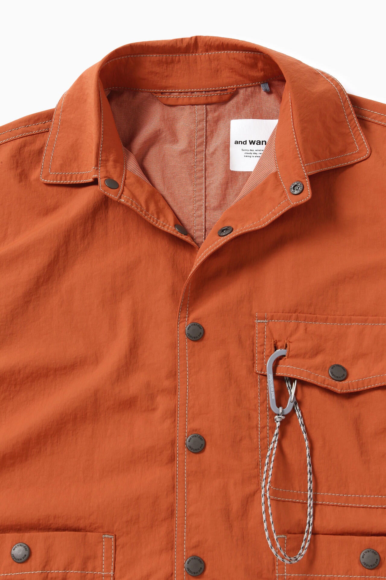 crinkled nylon shirts jacket | and wander（アンドワンダー
