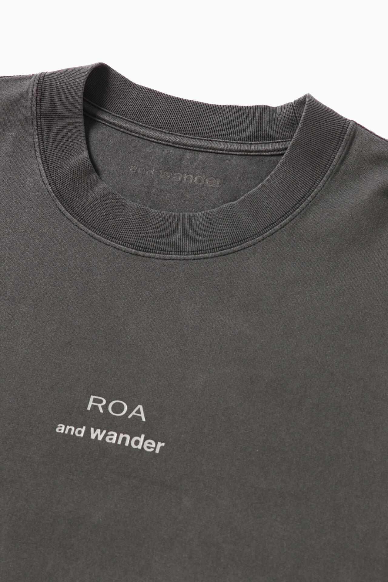 ROA x and wander garment dye printed T | and wander（アンド