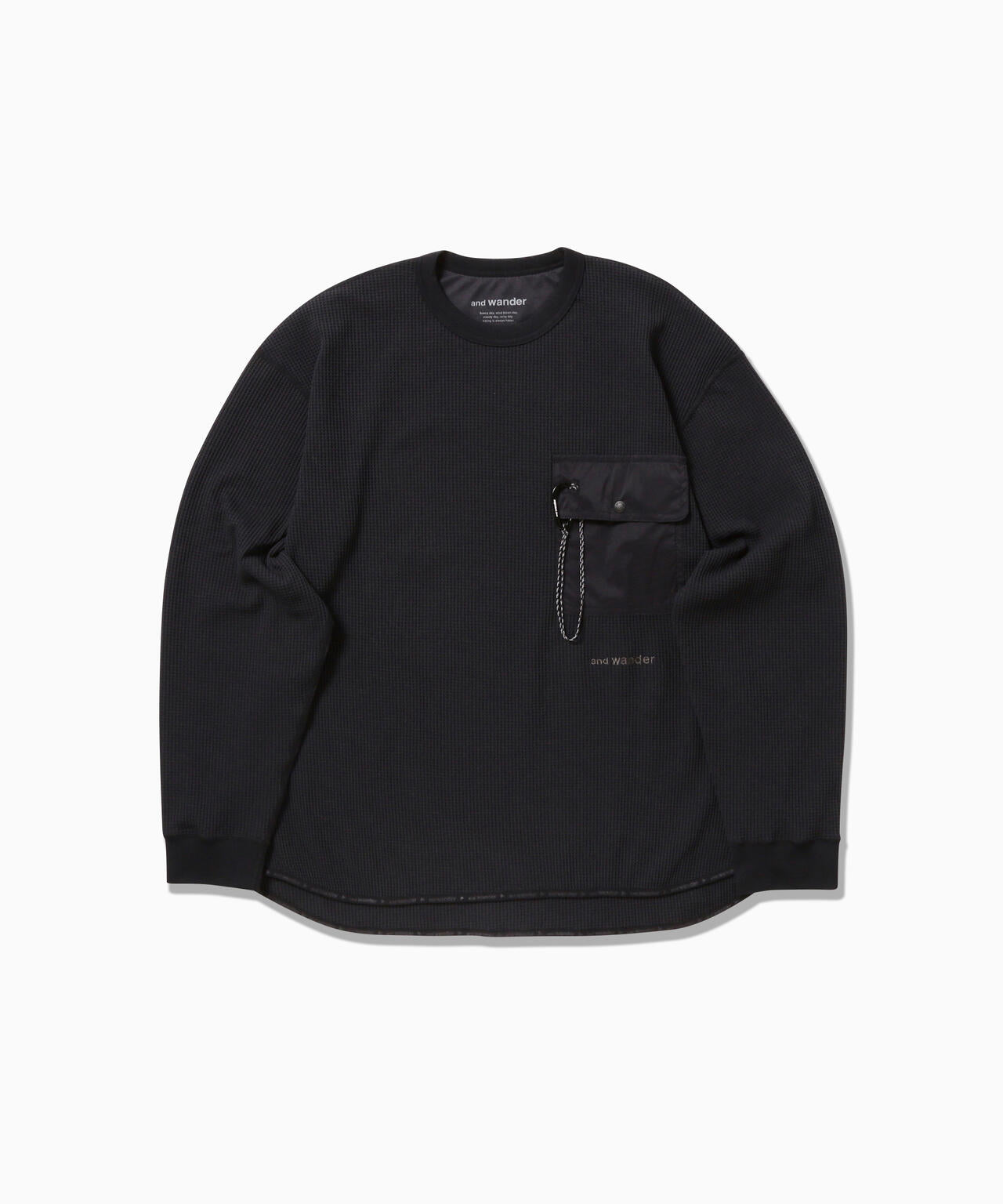 PE waffle long sleeve T | and wander（アンドワンダー） ｜【公式