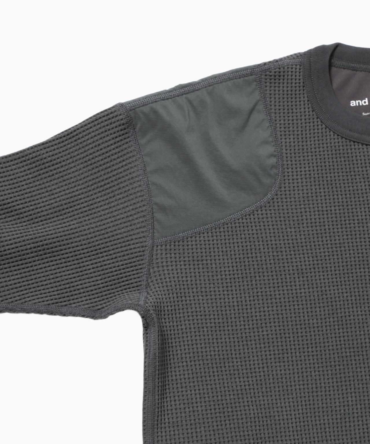 PE waffle short length T (W) | and wander（アンドワンダー