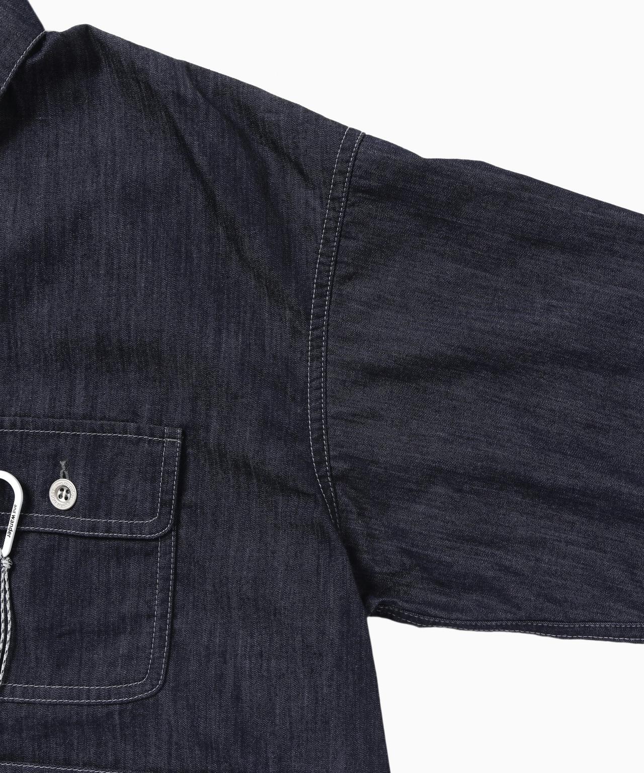 dry easy denim shirts jacket | and wander（アンドワンダー
