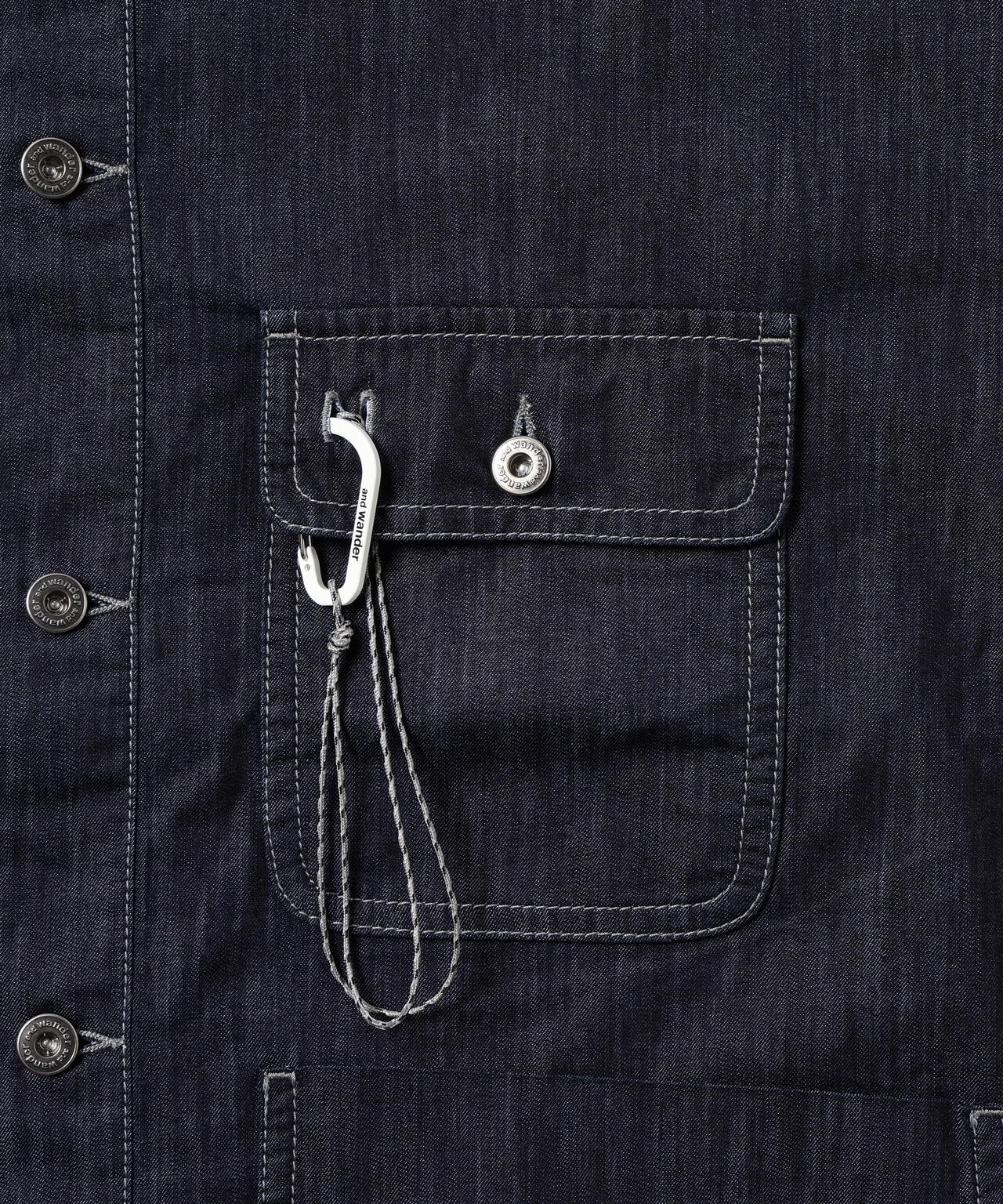 dry easy denim shirts jacket | and wander（アンドワンダー