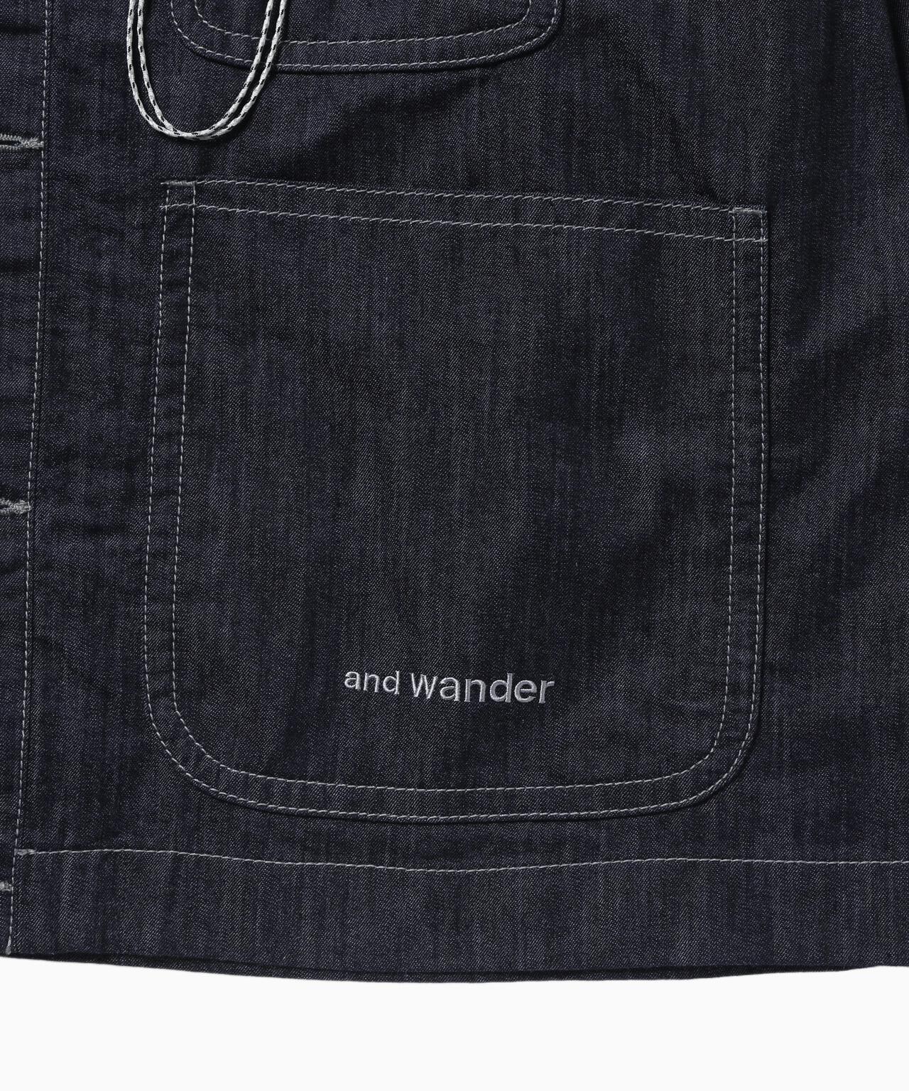 dry easy denim shirts jacket | and wander（アンドワンダー