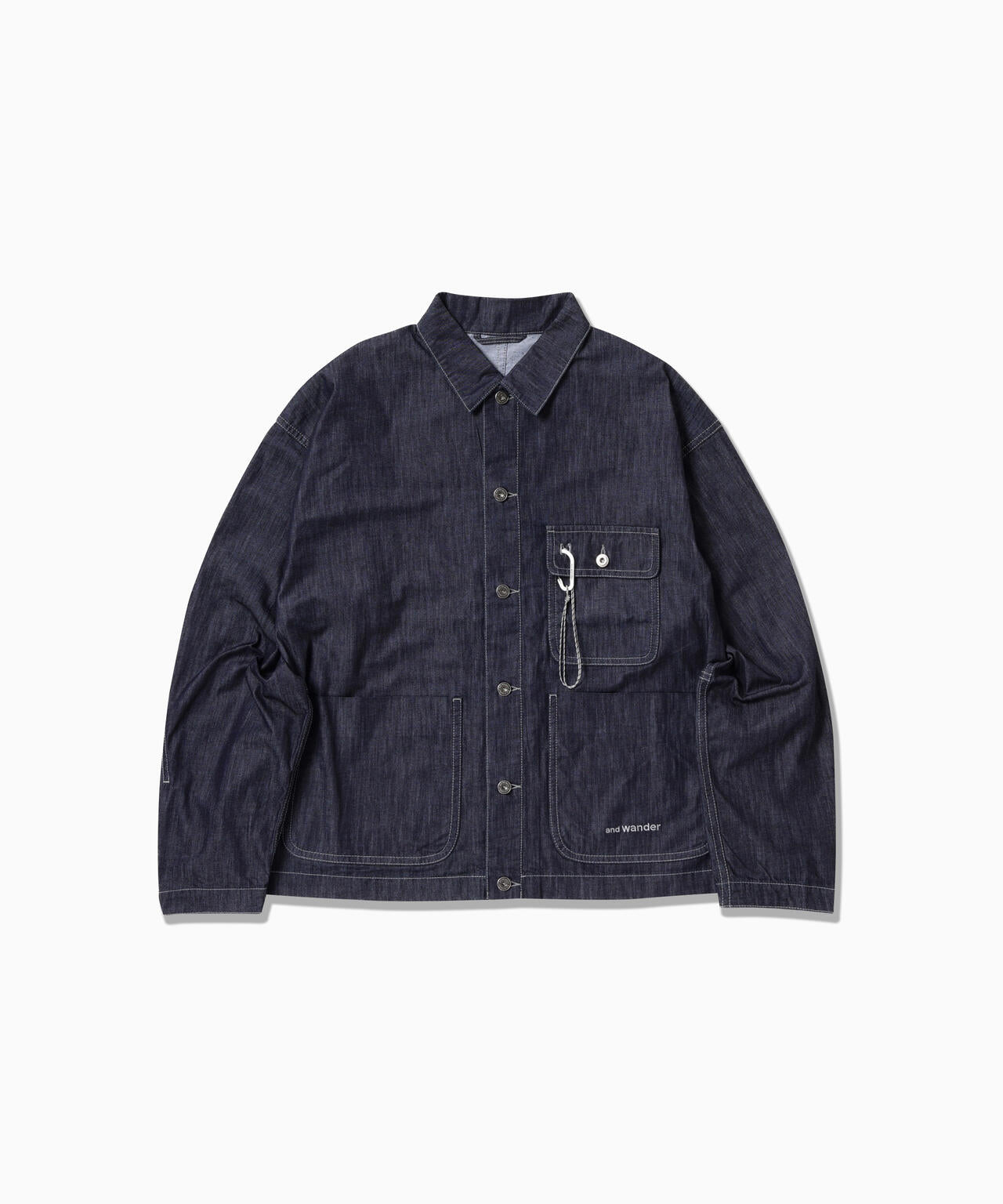 dry easy denim shirts jacket | and wander（アンドワンダー