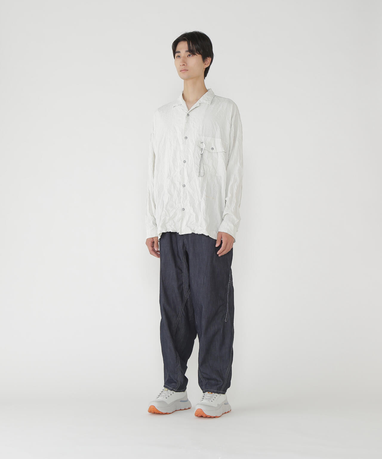 dry easy denim wide pants | and wander（アンドワンダー） ｜【公式