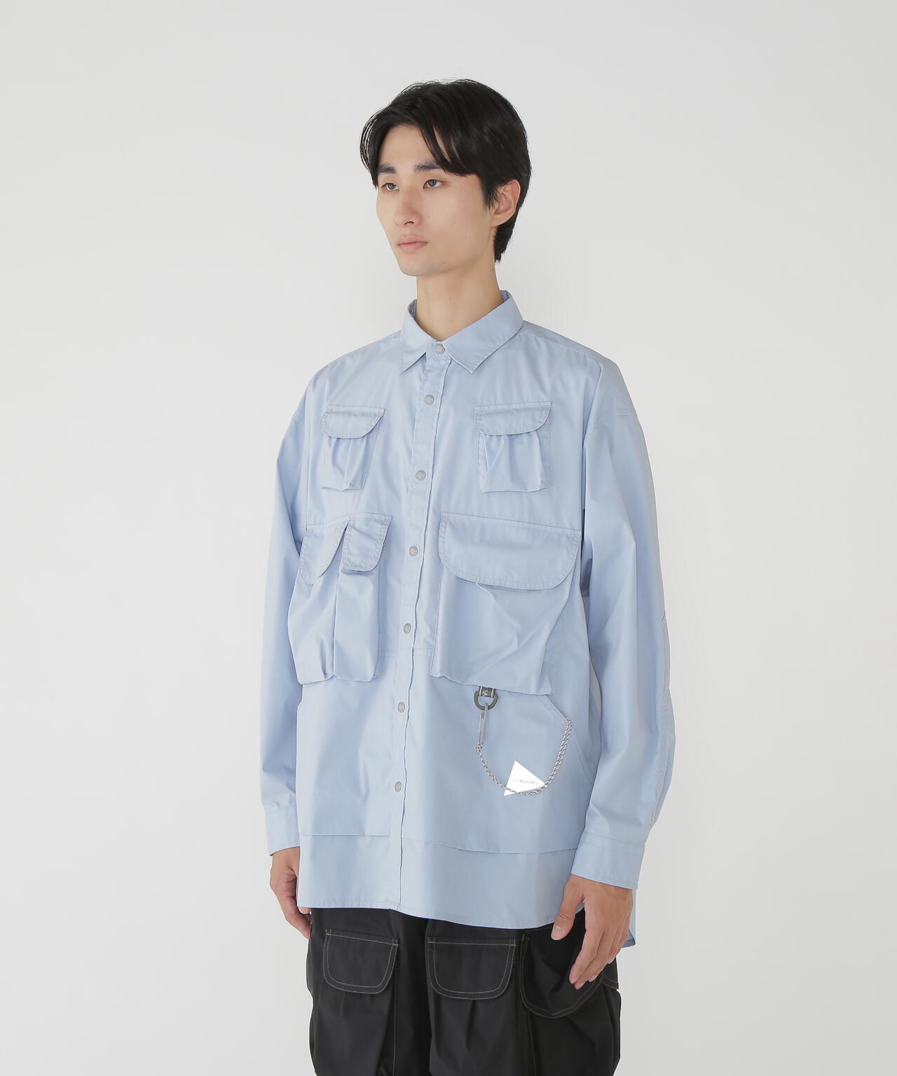トップス and wander multi pocket LS shirt multi pocket LS shirt (M) | and wander（アンドワンダー） ｜【公式