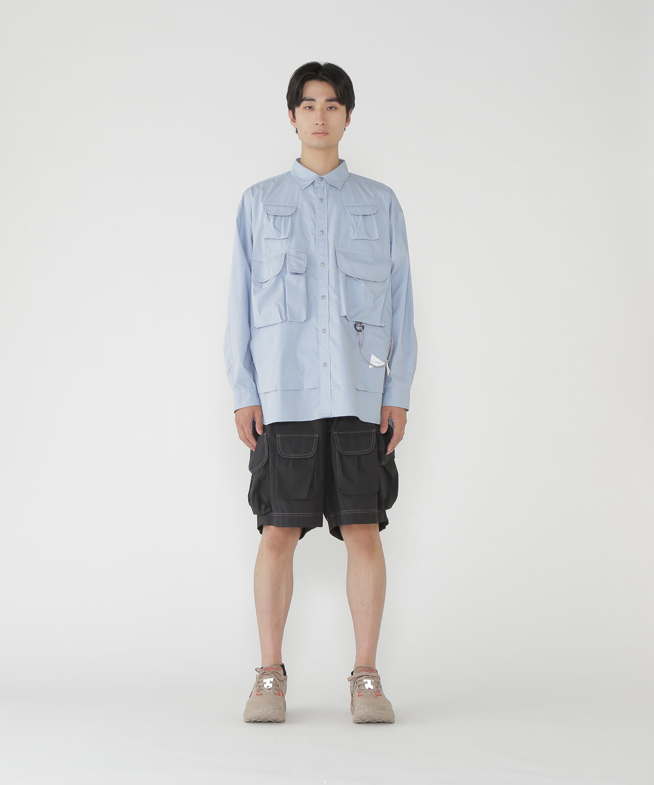 multi pocket LS shirt (M) | and wander（アンドワンダー） ｜【公式