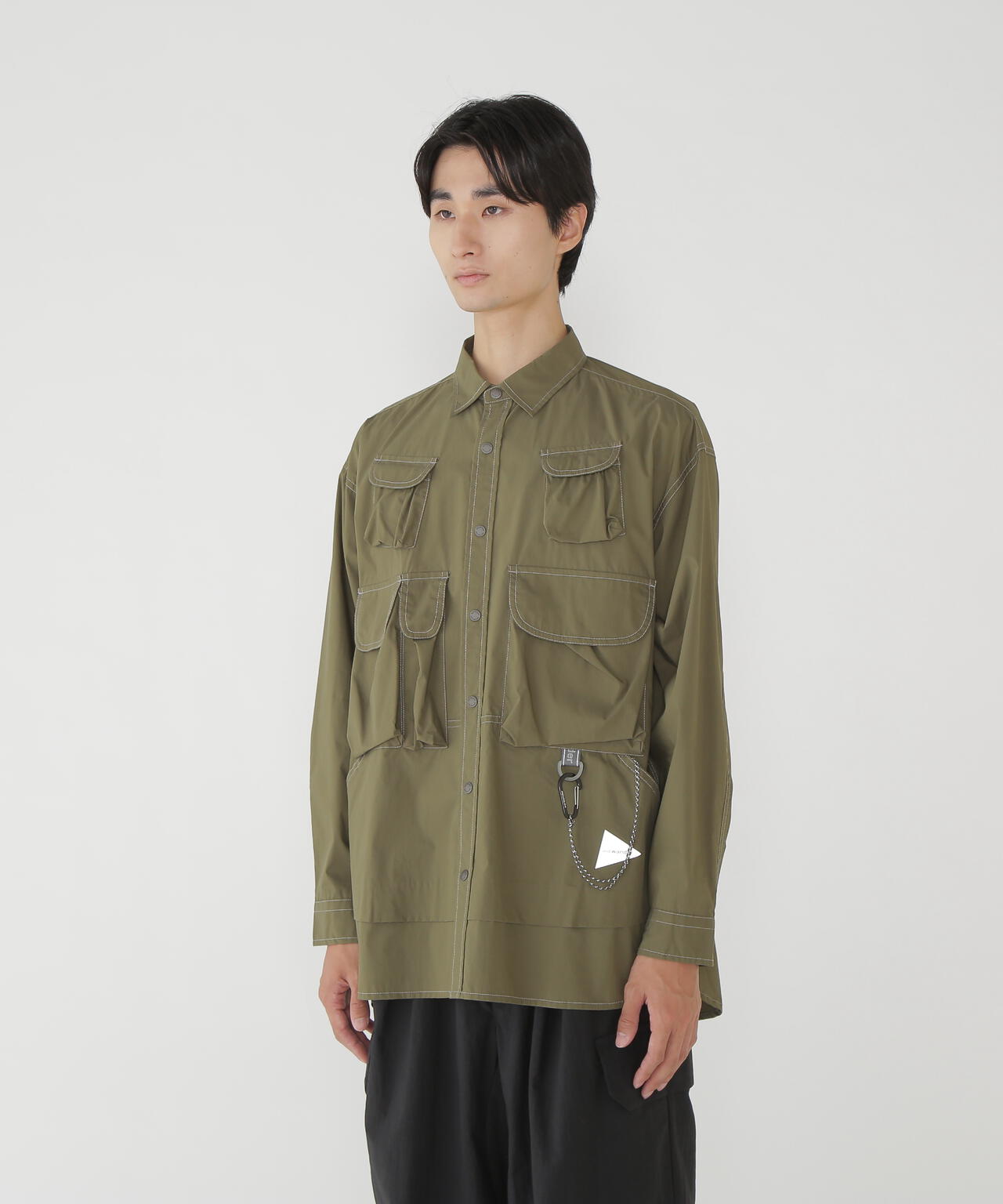 multi pocket LS shirt (M) | and wander（アンドワンダー） ｜【公式