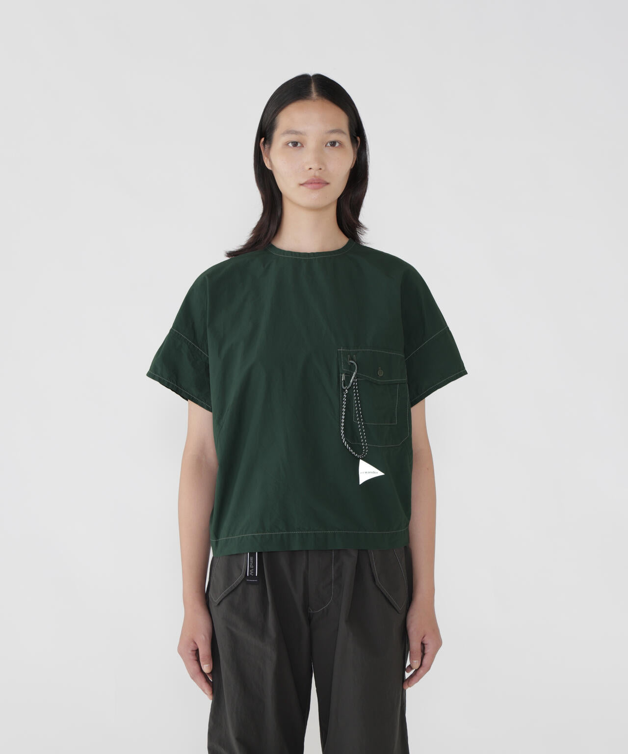 CORDURA typewriter SS pullover (W) | and wander（アンドワンダー