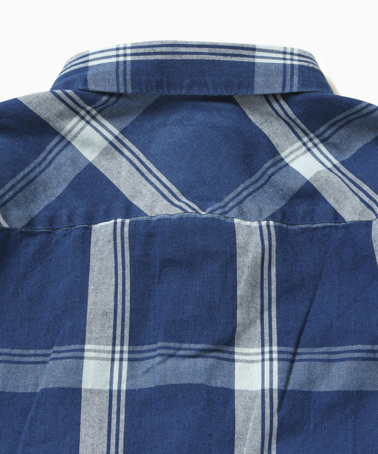 indigo check LS shirt (M)