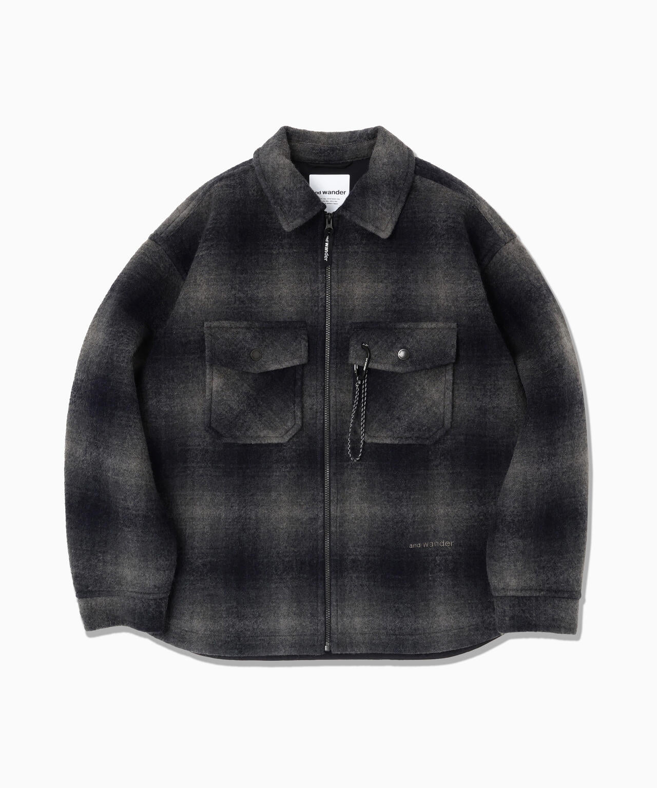 wool shaggy check zip jacket | ウール シャギー チェック ジップ