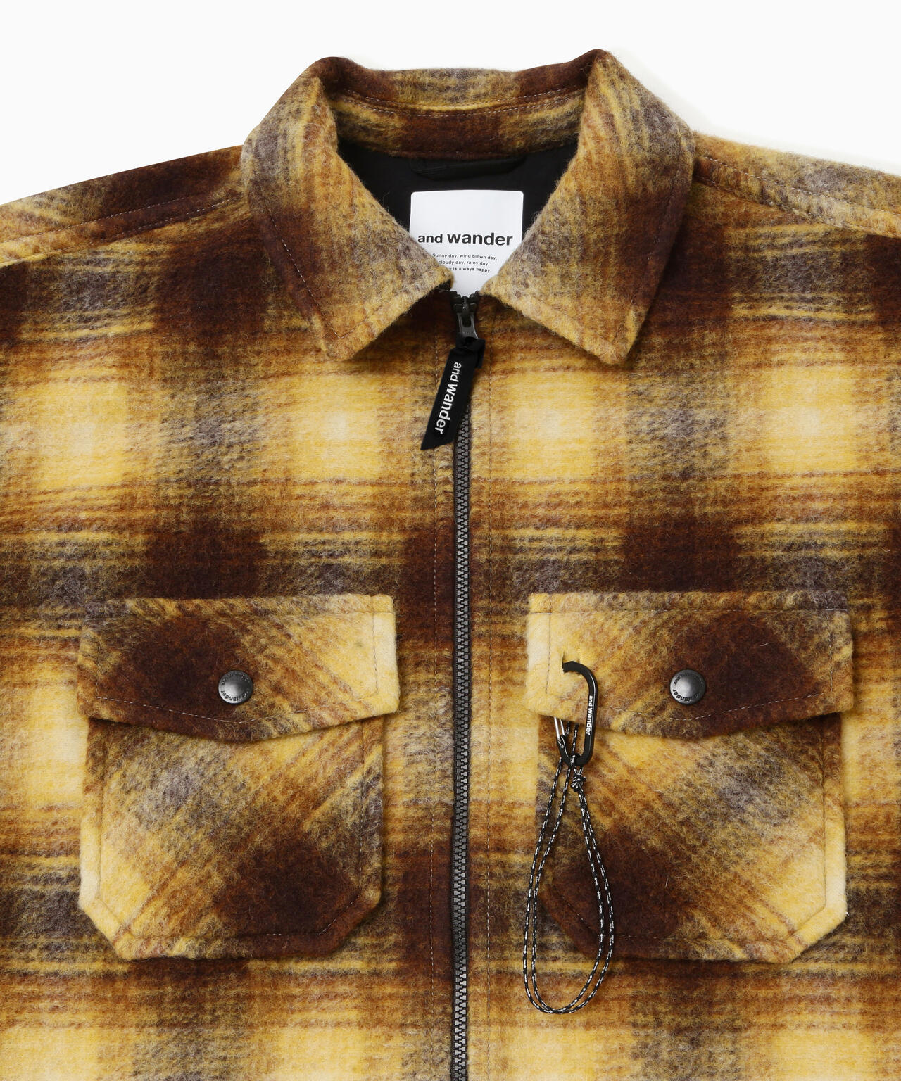 wool shaggy check zip jacket | ウール シャギー チェック ジップ
