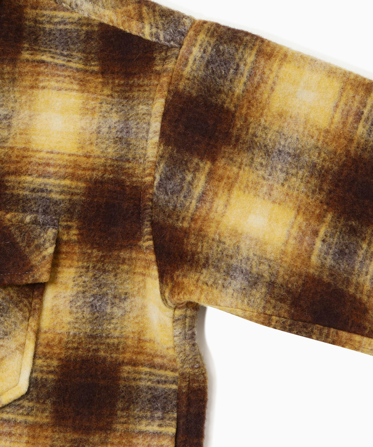 wool shaggy check zip jacket | ウール シャギー チェック ジップ