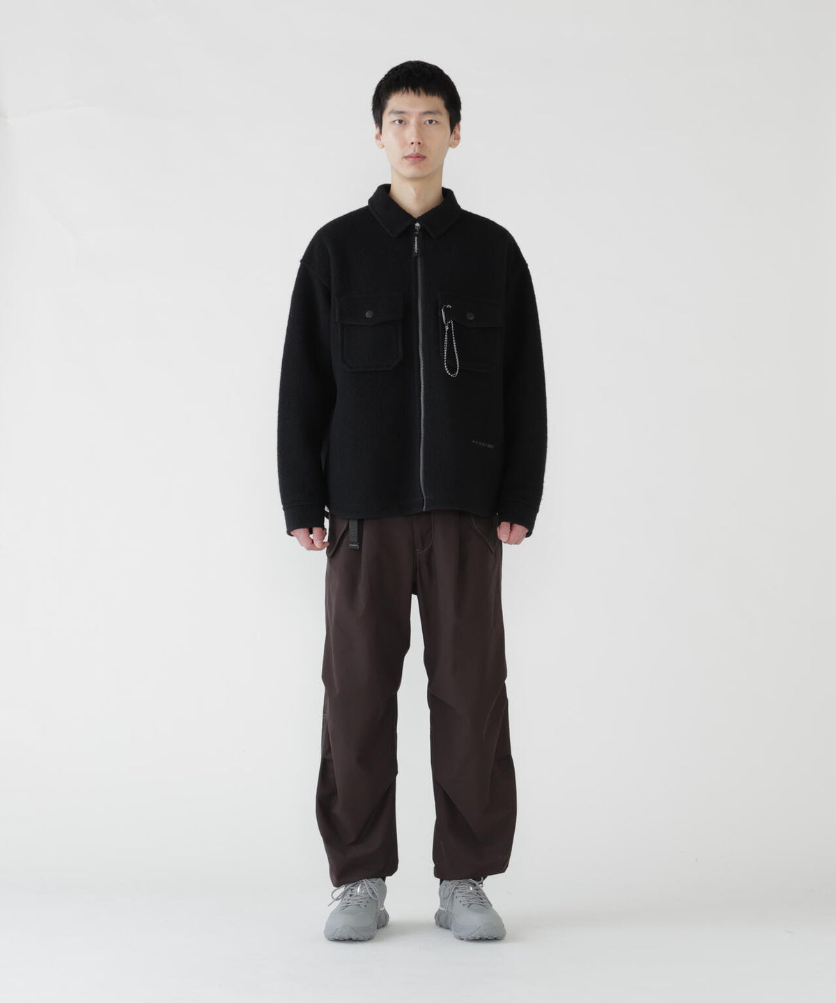 wool shaggy zip jacket