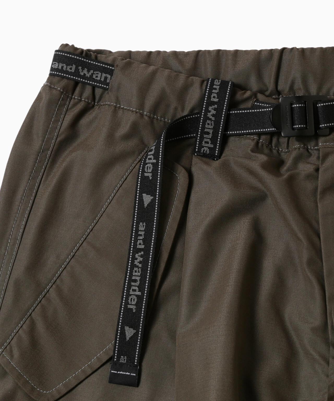high count cloth side zip hem pants | and wander（アンドワンダー