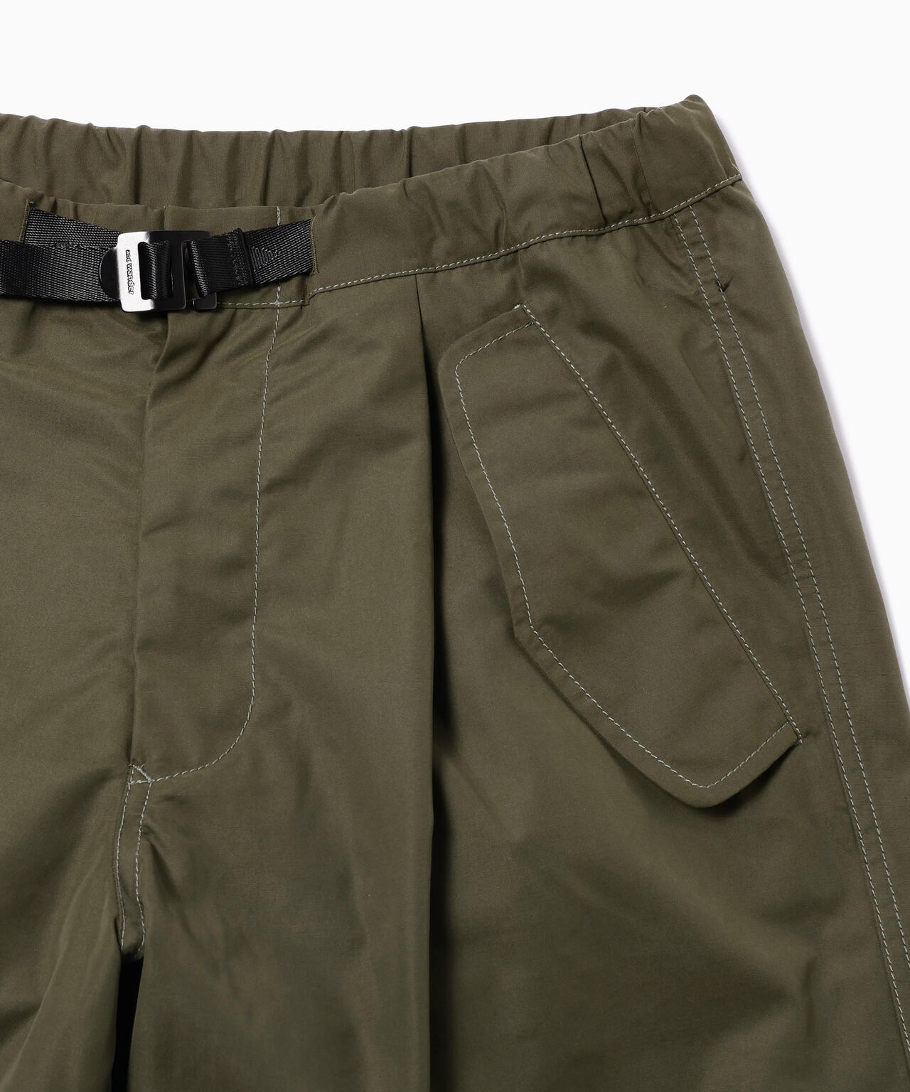 high count cloth side zip hem pants | and wander（アンドワンダー